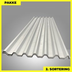 Trapezplade MTP 45 - 2. sortering - 10 stk. af 3000 mm - Mat Silver - 27 m�