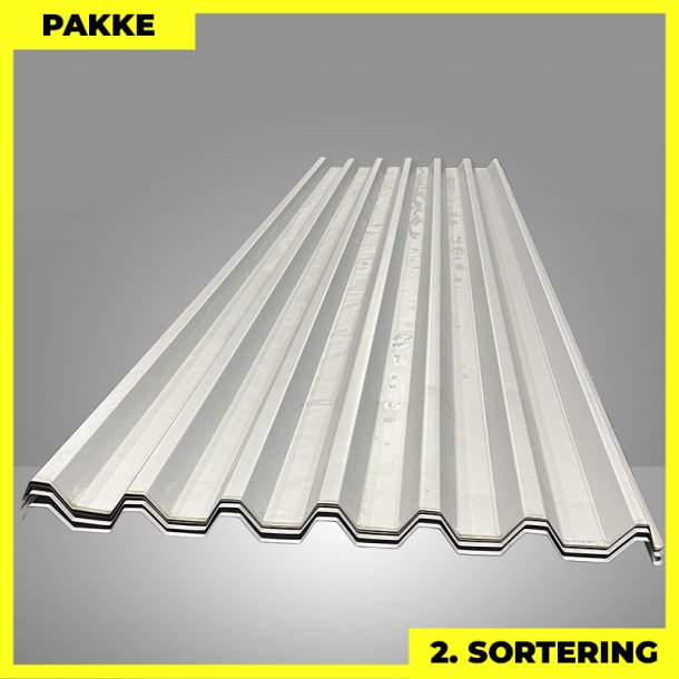 Trapezplade MTP 45 - 2. sortering - 10 stk. af 3000 mm - Mat Silver - 27 m�