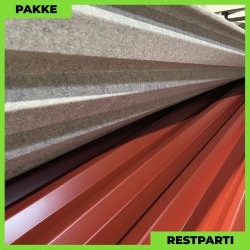 Trapezplade MTP 45 m/ dug - Restparti - 14 stk. af 3000 mm - 0,5 mm - M�rker�d - 37,8 m�