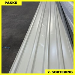 Trapezplade MTP 21 m/ dug - 2. sortering - 7 stk. af 3000 mm - Lysegr - 21,7 m&sup2;