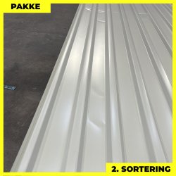 Trapezplade MTP 21 m/ dug - 2. sortering - 7 stk. af 3000 mm - Lysegr - 21,7 m&sup2;