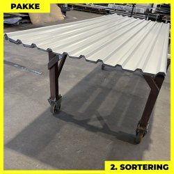 Trapezplade MTP 21 m/ dug - 2. sortering - 7 stk. af 3000 mm - Lysegr - 21,7 m&sup2;