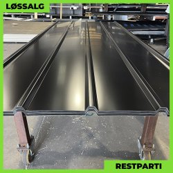 Pandeplade MTP 20/220 - Restparti - 3000 mm - 0,5 mm - Sort