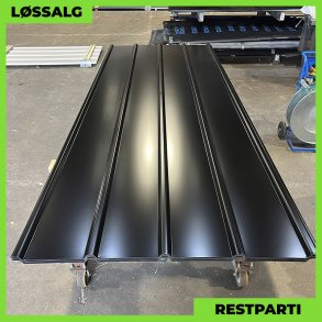 Pandeplade MTP 20/220 - Restparti - 3000 mm - 0,5 mm - Sort