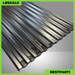 Trapezplade MTP 20 - Restparti - 4000 mm - 0,4 mm - Sort