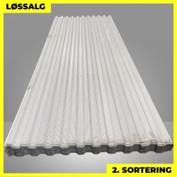 Trapezplade MTP 20 - Perforeret - 2. sortering - 3000 mm - Hvid