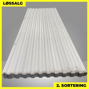 Trapezplade MTP 20 - Perforeret - 2. sortering - 3000 mm - Hvid