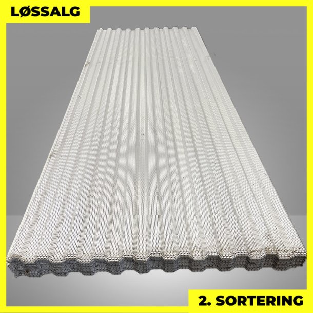 Trapezplade MTP 20 - Perforeret - 2. sortering - 3000 mm - Hvid