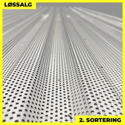 Trapezplade MTP 20 - Perforeret - 2. sortering - 3000 mm - Hvid