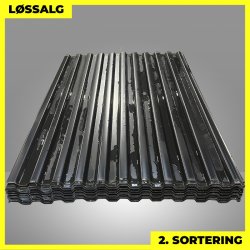 Trapezplade MTP 20 - 2. sortering - 1500 mm - Sort