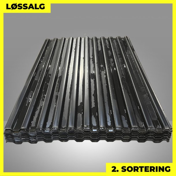 Trapezplade MTP 20 - 2. sortering - 1500 mm - Sort