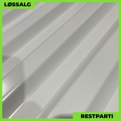 Trapezplade MTP 20 - Restparti - 4900 mm - 0,4 mm - Hvid
