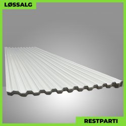 Trapezplade MTP 20 - Restparti - 4900 mm - 0,4 mm - Hvid