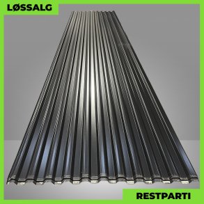 Trapezplade MTP 20 - Restparti - 5200 mm - 0,5 mm - Sort