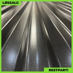 Trapezplade MTP 20 - Restparti - 5200 mm - 0,5 mm - Sort