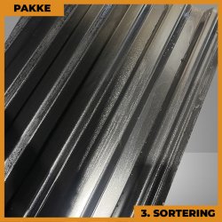 Trapezplade MTP 20 - 3. sortering - 7 stk. af 4000-5600 mm - Sort - 34,4 m