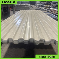 Trapezplade MTP 20 - Restparti - 3000 mm - 0,5 mm - Beige