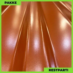 Trapezplade MTP 21 m/ dug - Restparti - 9 stk. af 5000 mm - Teglrd - 46,5 m&sup2;