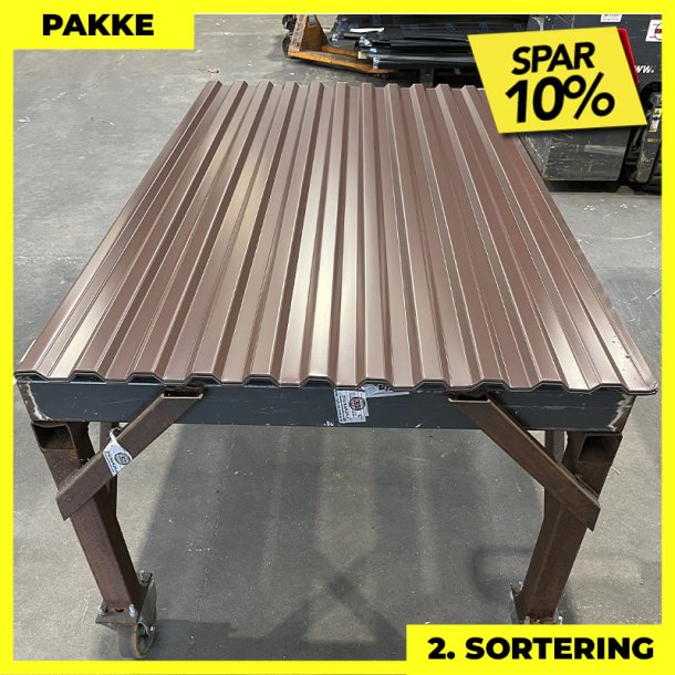 Trapez MTP 20 - 2. sortering - 22 stk. af 2000 mm - Brun - 44 m