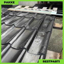 Teglstensprofil Eva - Restparti - 17 stk. af 1520 mm - 0,5 mm - Sort - 28,4 m�