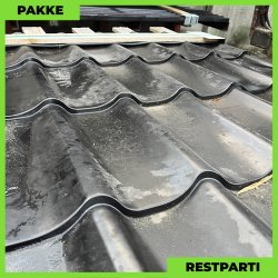 Teglstensprofil Eva - Restparti - 17 stk. af 1520 mm - 0,5 mm - Sort - 28,4 m�