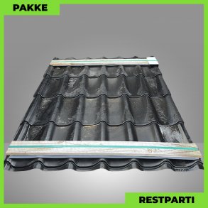 Teglstensprofil Eva - Restparti - 17 stk. af 1520 mm - 0,5 mm - Sort - 28,4 m�