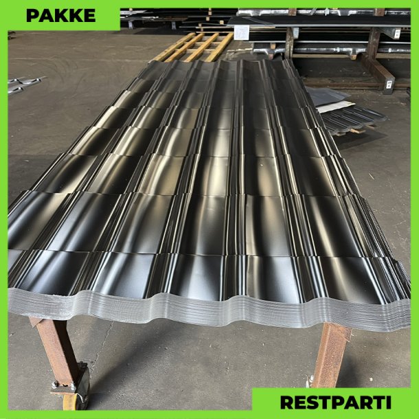 Teglstensprofil Eva - Restparti - 5 stk. af 3100 mm - Sort - 17,05 m
