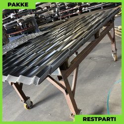 Teglstensprofil Eva - Restparti - 31 stk. af 3000 mm - Sort - 102,3 m&sup2;