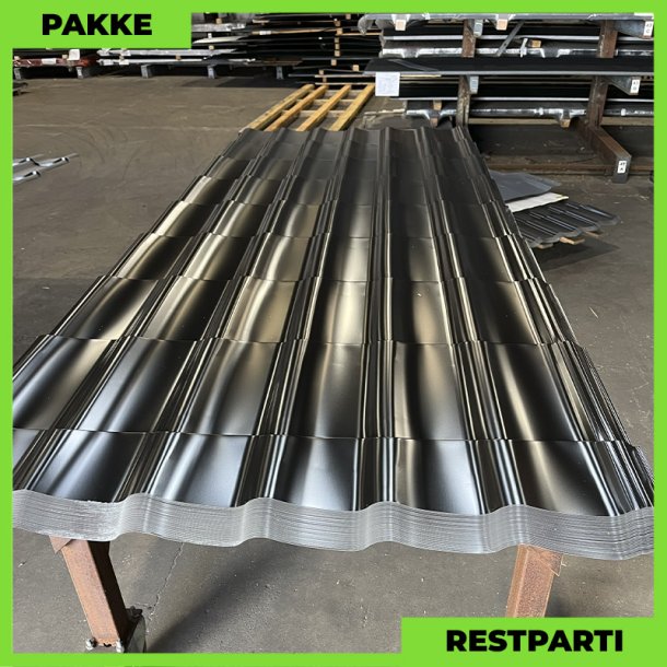 Teglstensprofil Eva - Restparti - 31 stk. af 3000 mm - Sort - 102,3 m