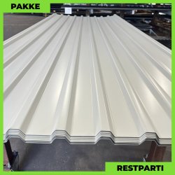 Trapezplade MTP 21 m/ dug - Restparti - 12 stk. af 3000 mm - Lysegr - 37,2 m&sup2;