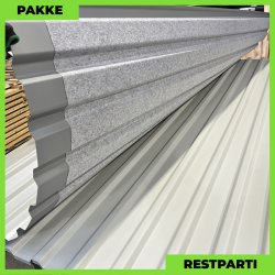 Trapezplade MTP 21 m/ dug - Restparti - 9 stk. af 2500 mm - Lysegr - 23,2 m&sup2;