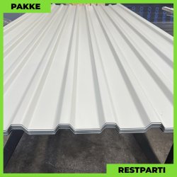 Trapezplade MTP 21 m/ dug - Restparti - 9 stk. af 2500 mm - Lysegr - 23,2 m&sup2;