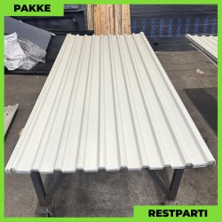 Trapezplade MTP 21 m/ dug - Restparti - 9 stk. af 2500 mm - Lysegr - 23,2 m&sup2;