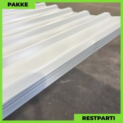 Trapezplade MTP 21 m/ dug - Restparti - 10 stk. af 4250 mm - Lysegr - 43,9 m&sup2;