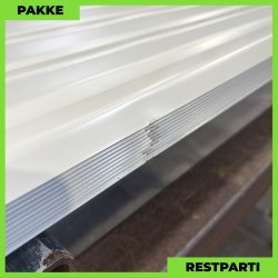 Trapezplade MTP 21 m/ dug - Restparti - 10 stk. af 4250 mm - Lysegr - 43,9 m&sup2;