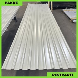 Trapezplade MTP 21 m/ dug - Restparti - 10 stk. af 4250 mm - Lysegr - 43,9 m&sup2;