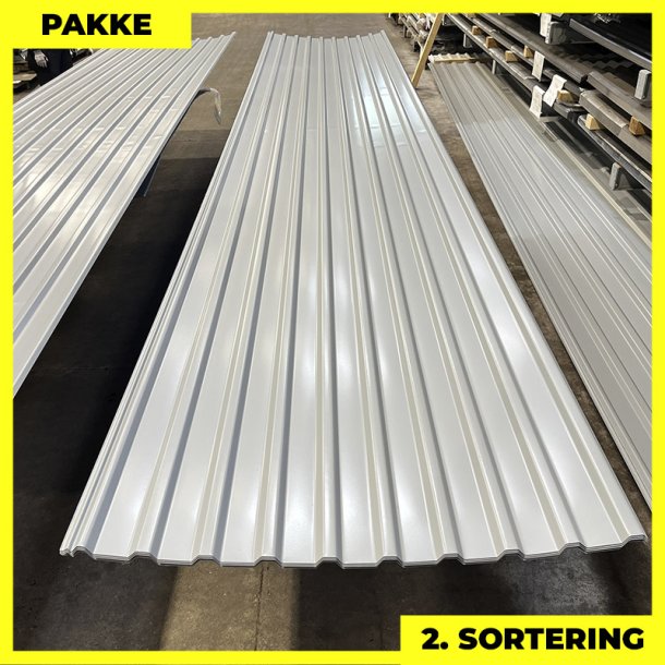 Trapezplade MTP 21 m/ dug - 2. sortering - 7 stk. af 6000 mm - Zinkgr - 43,4 m