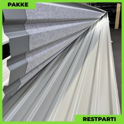 Trapezplade MTP 21 m/ dug - Restparti - 12 stk. af 5000 mm - Lysegr - 62,1 m&sup2;