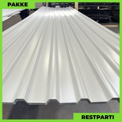 Trapezplade MTP 21 m/ dug - Restparti - 12 stk. af 5000 mm - Lysegr - 62,1 m&sup2;