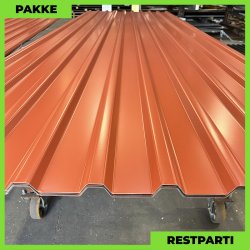 Trapezplade MTP 21 - Restparti - 10 stk. af 3500 mm - Teglrd - 36,2 m&sup2;