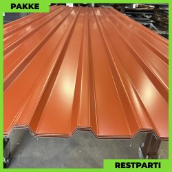 Trapezplade MTP 21 - Restparti - 12 stk. af 3250 mm - Teglrd - 40,3 m&sup2;