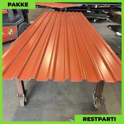 Trapezplade MTP 21 - Restparti - 12 stk. af 3250 mm - Teglrd - 40,3 m&sup2;