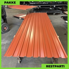 Trapezplade MTP 21 - Restparti - 11 stk. af 3250 mm - Teglrd - 37,0 m²