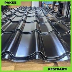 Teglstensprofil Eva - Restparti - 8 stk. af 3620 mm - 0,45 mm - Sort - 31,8 m