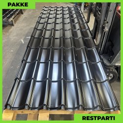 Teglstensprofil Eva - Restparti - 8 stk. af 3620 mm - 0,45 mm - Sort - 31,8 m