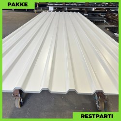 Trapezplade MTP 21 - Restparti - 10 stk. af 3500 mm - Hvid - 36,2 m&sup2;