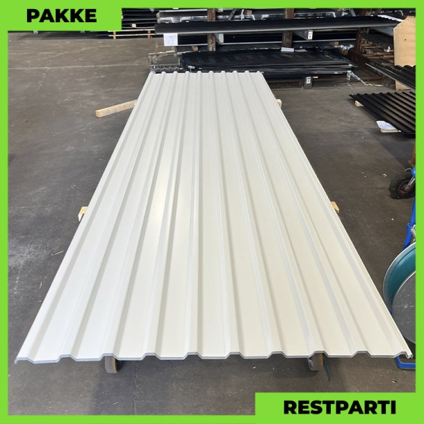 Trapezplade MTP 21 - Restparti - 10 stk. af 3500 mm - Hvid - 36,2 m