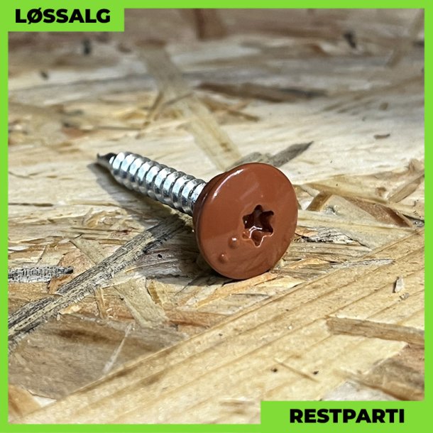 Montageskrue - 4,8x35 mm - TTAP Torx - RAL 8004 Teglrd - 100 stk.