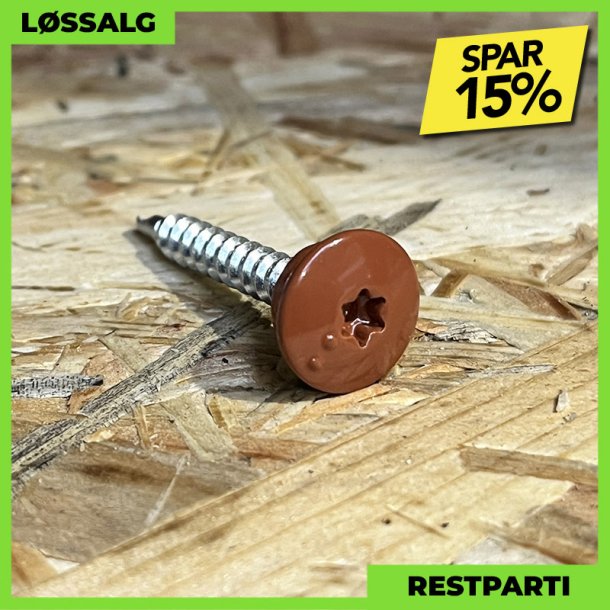 Montageskrue - 4,8x35 mm - TTAP Torx - RAL 8004 Teglrd - 100 stk.