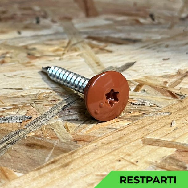 Montageskrue - 4,8x35 mm - TTAP Torx - RAL 8004 Teglrd - 100 stk.